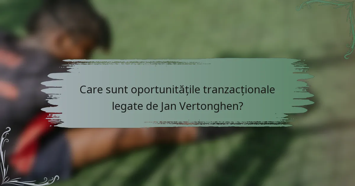 Care sunt oportunitățile tranzacționale legate de Jan Vertonghen?